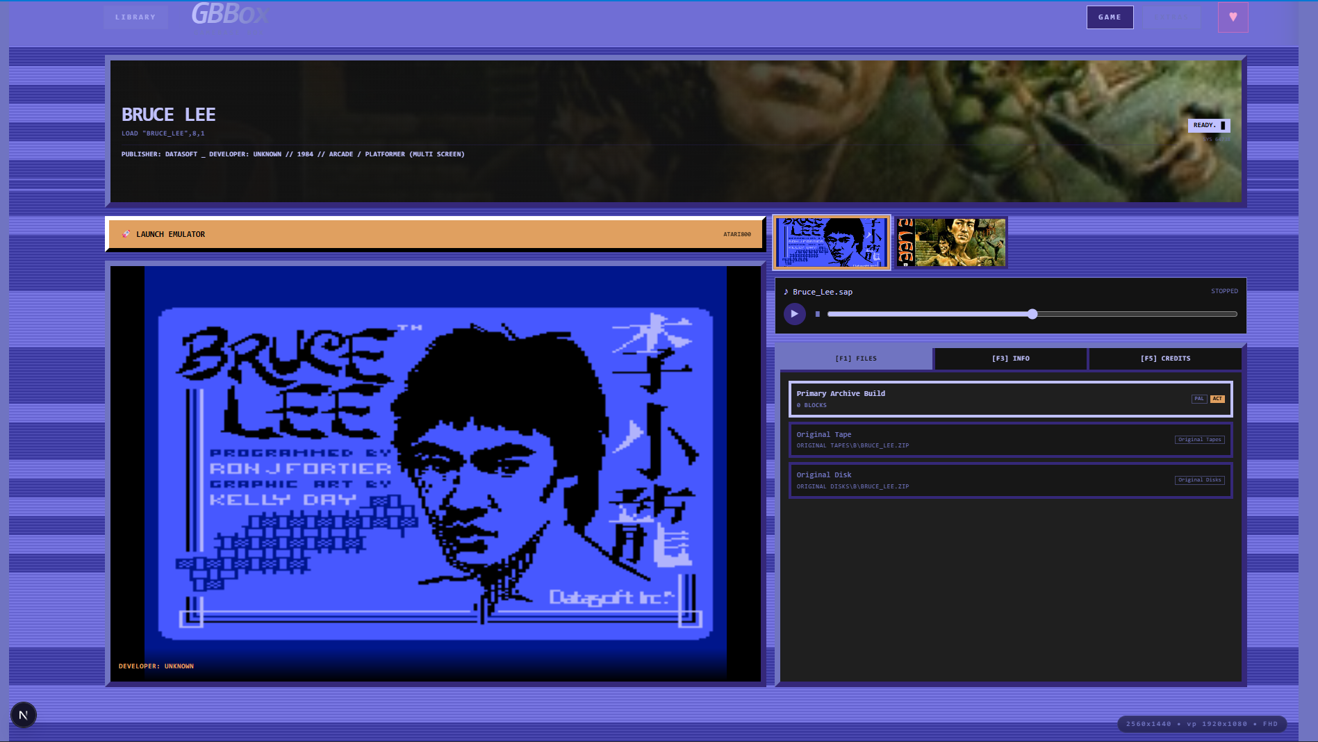 GBBox detail gallery using the Commodore 64 theme