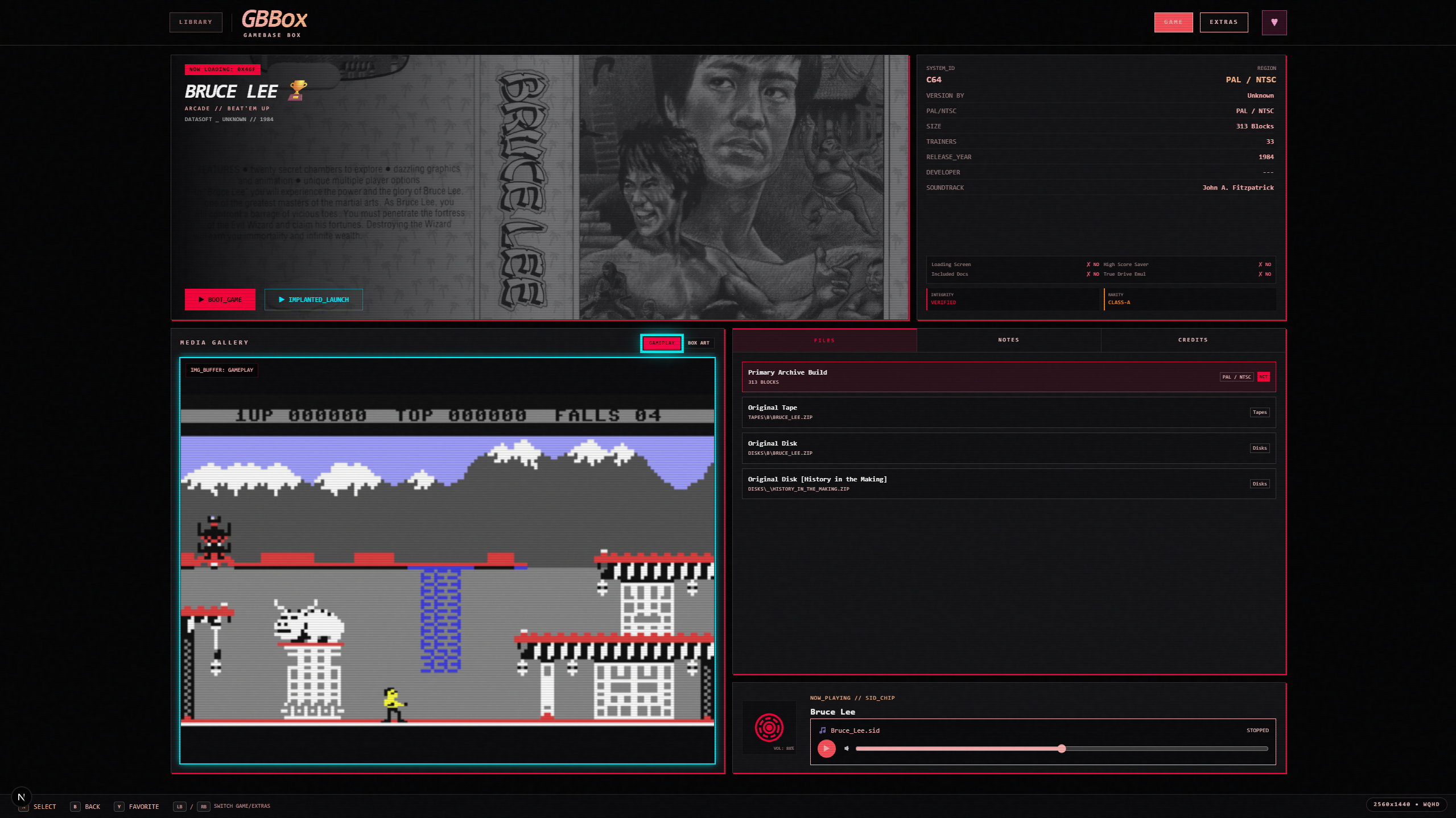 GBBox detail gallery using the Cyberpunk theme