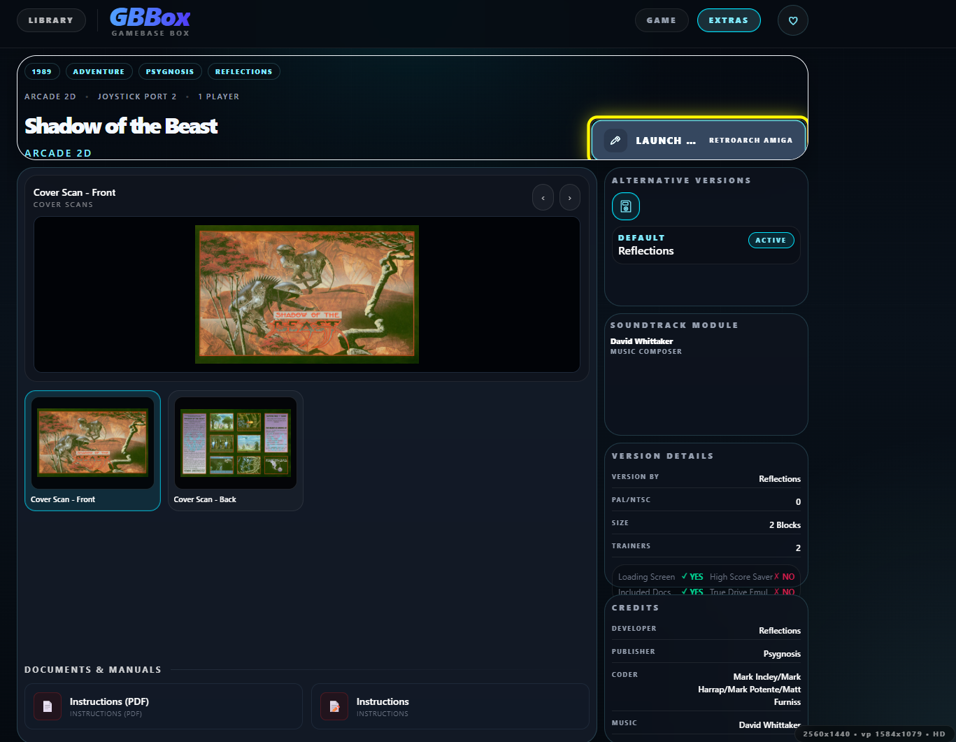 GBBox detail view extras gallery tab