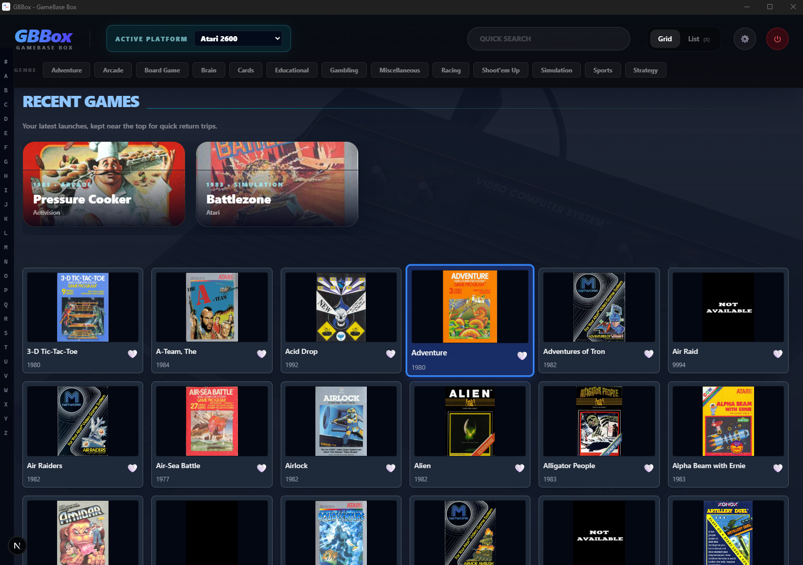 GBBox window mode grid view